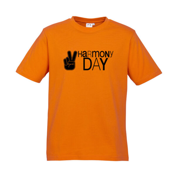 Kids Harmony Day Peace on Orange T-Shirt Thumbnail